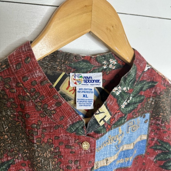Vintage Reyn Spooner Kona Coffee Hawaii Reverse Print Hawaiian Shirt Mens XL - Picture 5 of 7